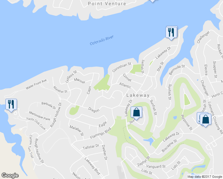 map of restaurants, bars, coffee shops, grocery stores, and more near 111 Highlander Street in Austin