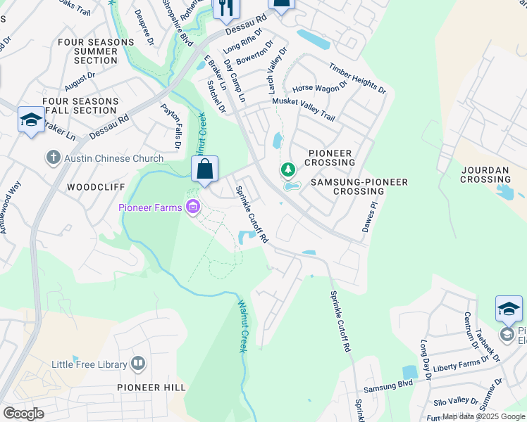 map of restaurants, bars, coffee shops, grocery stores, and more near 2121 Wayward Sun Drive in Austin