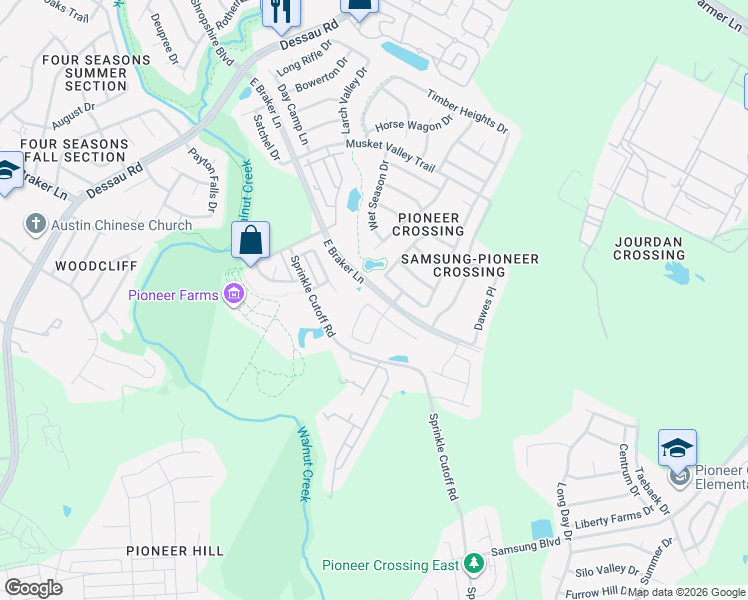 map of restaurants, bars, coffee shops, grocery stores, and more near 2112 Nestlewood Drive in Austin