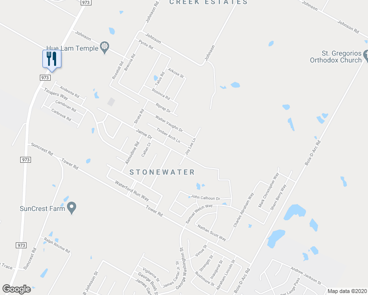 map of restaurants, bars, coffee shops, grocery stores, and more near 12411 Timber Arch Lane in Manor