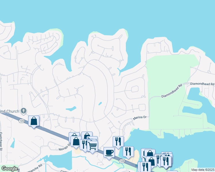 map of restaurants, bars, coffee shops, grocery stores, and more near Dawns Edge in Montgomery