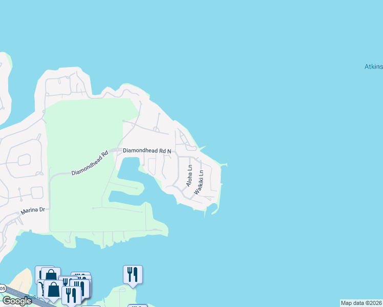 map of restaurants, bars, coffee shops, grocery stores, and more near 14563 Diamondhead North in Montgomery