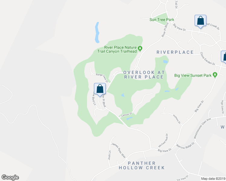 map of restaurants, bars, coffee shops, grocery stores, and more near 4207 River Place Boulevard in Austin