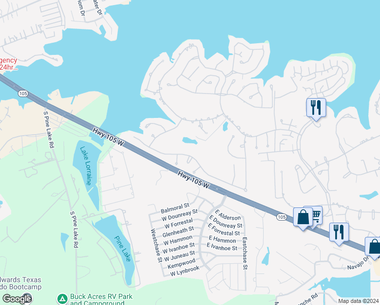 map of restaurants, bars, coffee shops, grocery stores, and more near 186 April Waters West in Montgomery