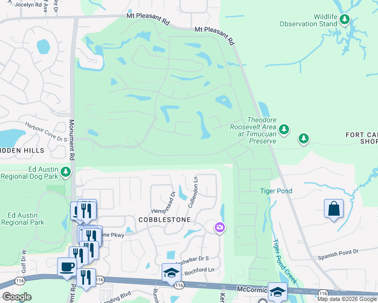 map of restaurants, bars, coffee shops, grocery stores, and more near 12737 Muirfield Boulevard South in Jacksonville
