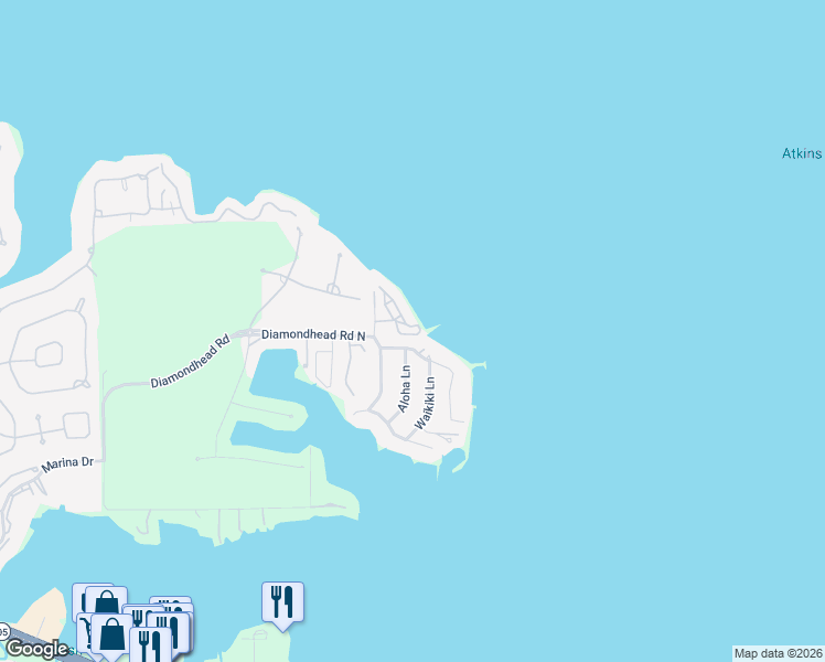 map of restaurants, bars, coffee shops, grocery stores, and more near 14563 Diamondhead North in Montgomery