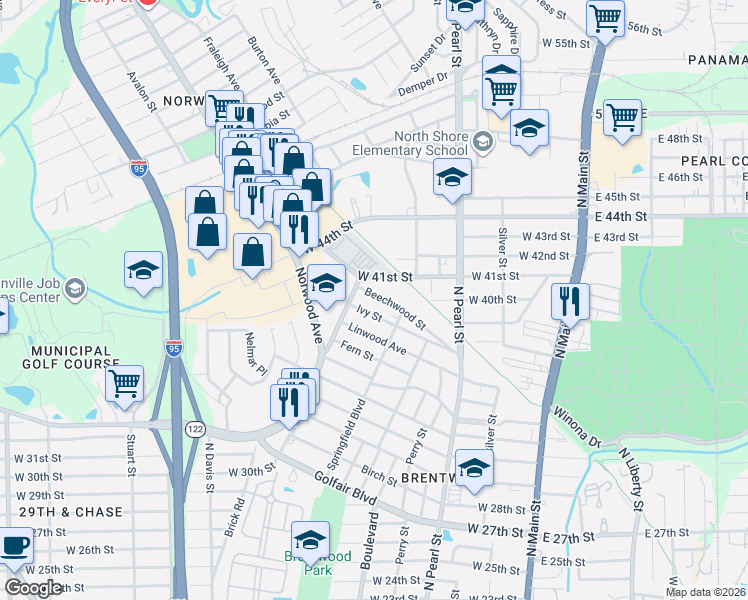map of restaurants, bars, coffee shops, grocery stores, and more near 654 Beechwood Street in Jacksonville