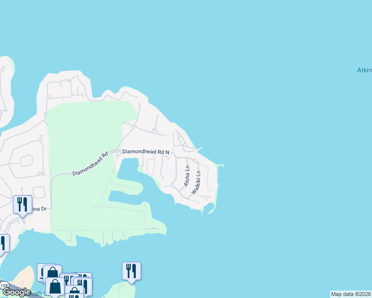 map of restaurants, bars, coffee shops, grocery stores, and more near 14563 Diamondhead North in Montgomery