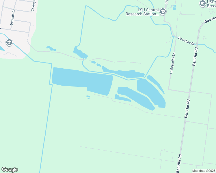 map of restaurants, bars, coffee shops, grocery stores, and more near 2410 Ben Hur Road in Baton Rouge