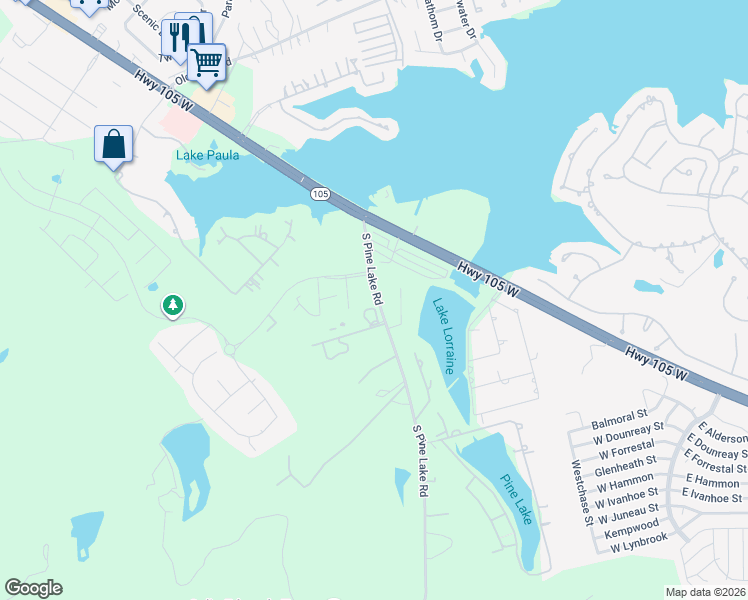 map of restaurants, bars, coffee shops, grocery stores, and more near 17594 Pleasure Court in Montgomery