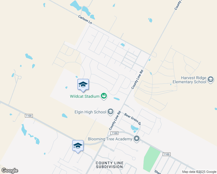 map of restaurants, bars, coffee shops, grocery stores, and more near 18624 Allen Welch Drive in Elgin