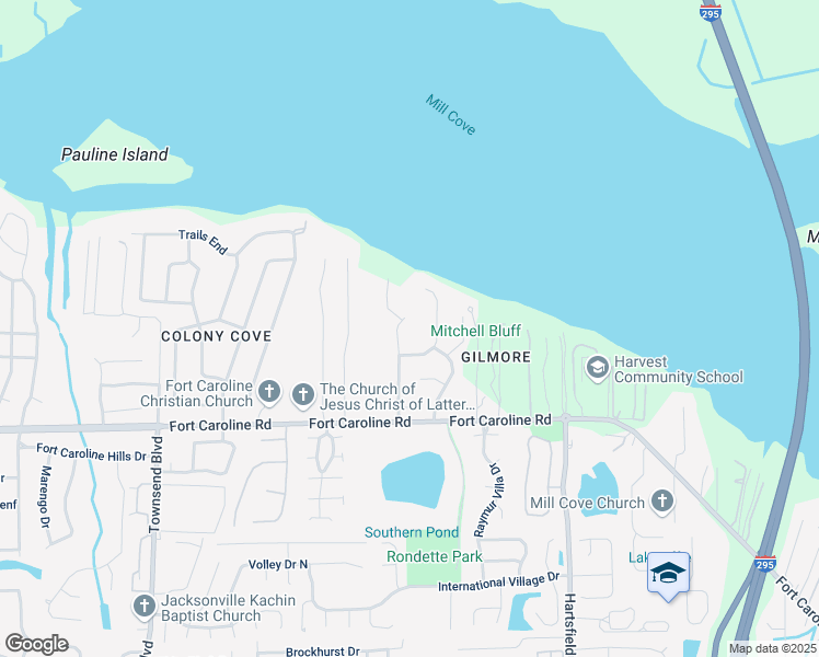 map of restaurants, bars, coffee shops, grocery stores, and more near 3769 Manor Oaks Drive in Jacksonville