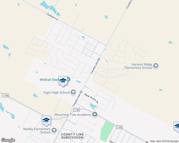 map of restaurants, bars, coffee shops, grocery stores, and more near 18849 Imperial Eagle Lane in Elgin