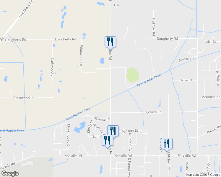 map of restaurants, bars, coffee shops, grocery stores, and more near 5598 Beatline Road in Long Beach