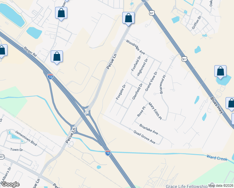 map of restaurants, bars, coffee shops, grocery stores, and more near 8926 Foxgate Drive in Baton Rouge