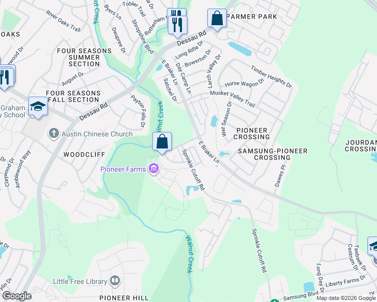 map of restaurants, bars, coffee shops, grocery stores, and more near 1912 Wayward Sun Drive in Austin