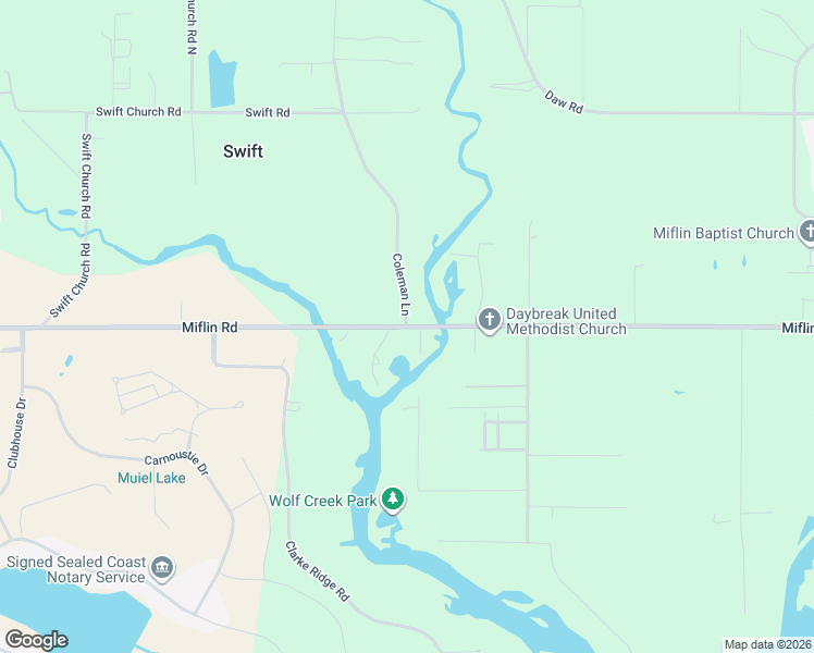 map of restaurants, bars, coffee shops, grocery stores, and more near 23735 Miflin Road in Elberta