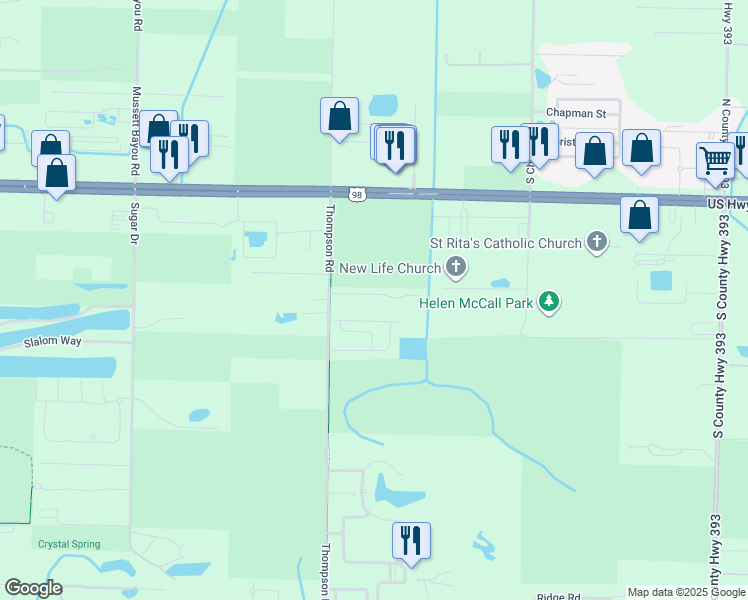 map of restaurants, bars, coffee shops, grocery stores, and more near 116 Woodshire Drive in Santa Rosa Beach