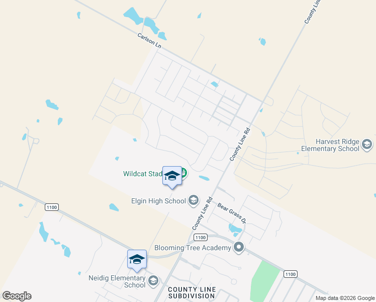 map of restaurants, bars, coffee shops, grocery stores, and more near 18624 Allen Welch Drive in Elgin