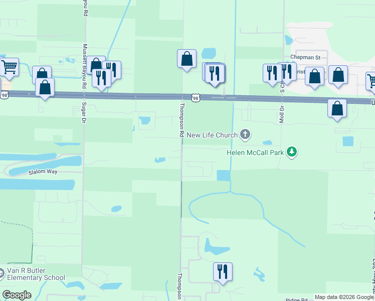 map of restaurants, bars, coffee shops, grocery stores, and more near 34 Woodshire Drive in Santa Rosa Beach