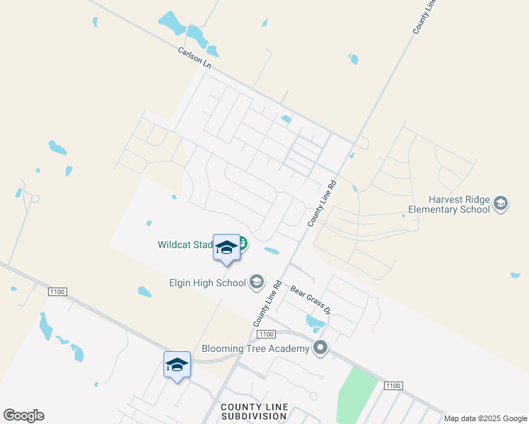 map of restaurants, bars, coffee shops, grocery stores, and more near 18624 Allen Welch Drive in Elgin