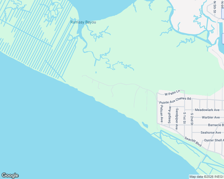 map of restaurants, bars, coffee shops, grocery stores, and more near 9807-10007 Pointe Aux Chenes Road in Ocean Springs