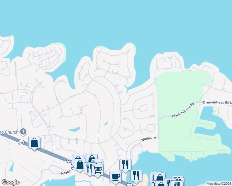 map of restaurants, bars, coffee shops, grocery stores, and more near 154 April Wind Drive East in Montgomery