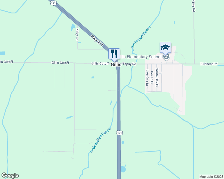 map of restaurants, bars, coffee shops, grocery stores, and more near 118 Janet St in Lake Charles