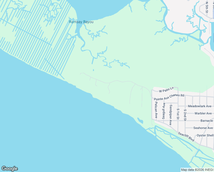 map of restaurants, bars, coffee shops, grocery stores, and more near 9807-10007 Pointe Aux Chenes Road in Ocean Springs