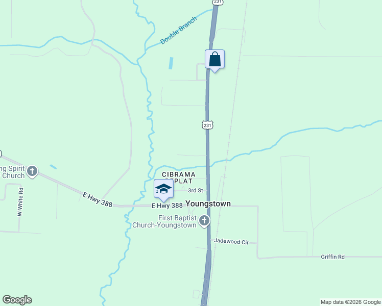 map of restaurants, bars, coffee shops, grocery stores, and more near 11415 1st Street in Youngstown