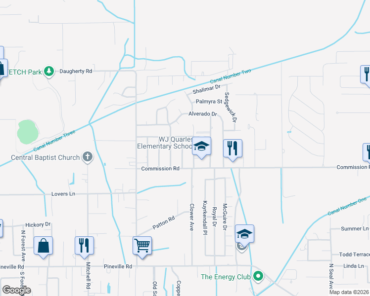 map of restaurants, bars, coffee shops, grocery stores, and more near 111 Jamaica Street in Long Beach