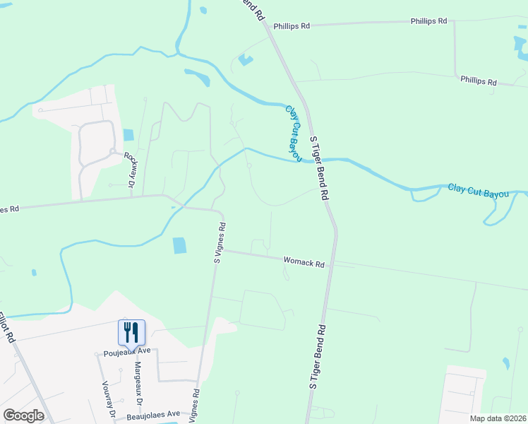 map of restaurants, bars, coffee shops, grocery stores, and more near 19324 Bengal Court in Baton Rouge
