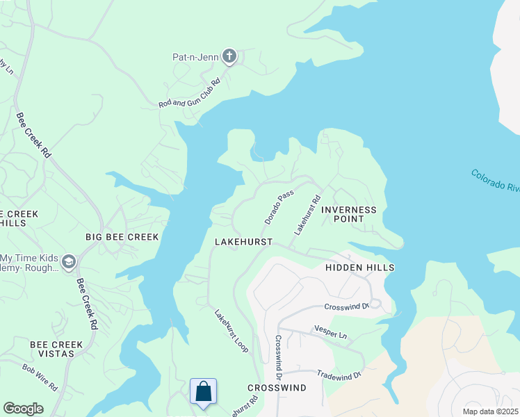 map of restaurants, bars, coffee shops, grocery stores, and more near 2452 Lakehurst Road in Spicewood