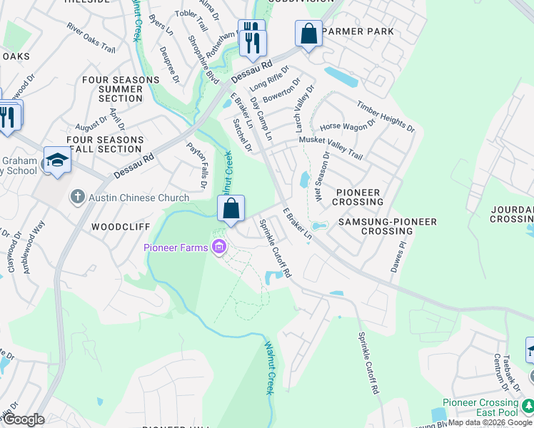 map of restaurants, bars, coffee shops, grocery stores, and more near 1912 Wayward Sun Drive in Austin