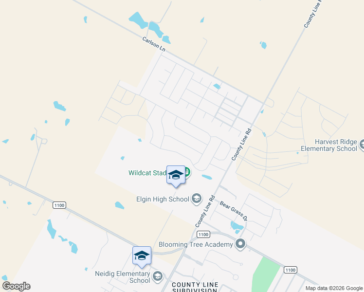 map of restaurants, bars, coffee shops, grocery stores, and more near 18516 Allen Welch Drive in Elgin