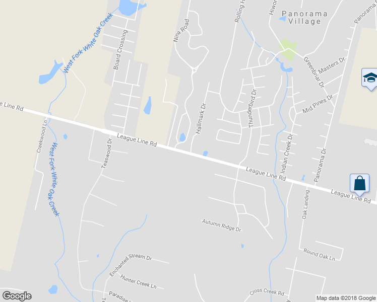 map of restaurants, bars, coffee shops, grocery stores, and more near 1 Hallmark Drive in Conroe