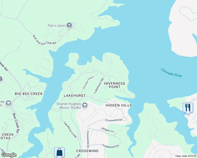 map of restaurants, bars, coffee shops, grocery stores, and more near 2204 Lakehurst Road in Austin