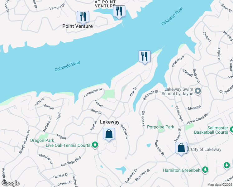 map of restaurants, bars, coffee shops, grocery stores, and more near 138 Sailfish Street in Austin