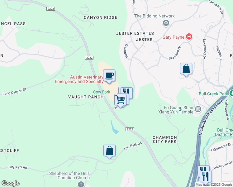 map of restaurants, bars, coffee shops, grocery stores, and more near in Austin