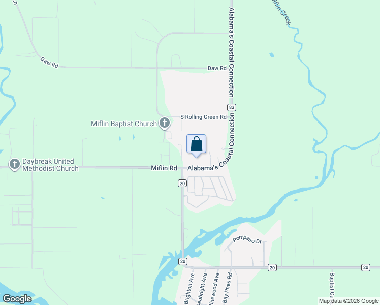 map of restaurants, bars, coffee shops, grocery stores, and more near 10130 Armstrong Lane in Elberta