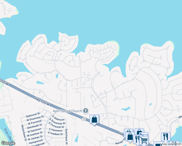 map of restaurants, bars, coffee shops, grocery stores, and more near 1422 April Villas in Montgomery