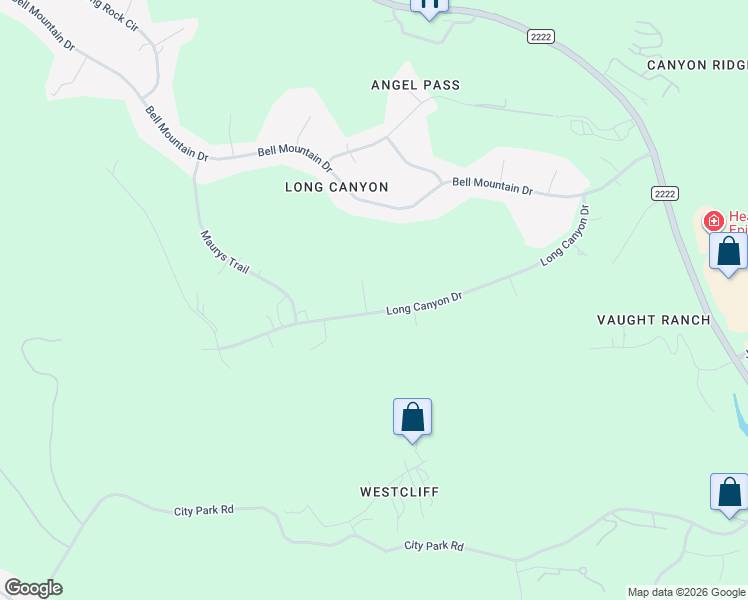 map of restaurants, bars, coffee shops, grocery stores, and more near 8310 Long Canyon Drive in Austin