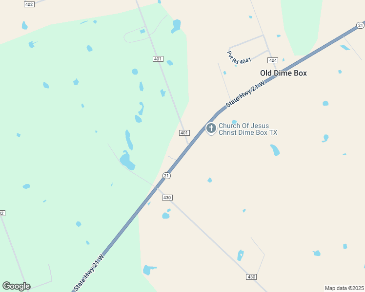 map of restaurants, bars, coffee shops, grocery stores, and more near 1013 Cr 401 Dime Box in Dime Box