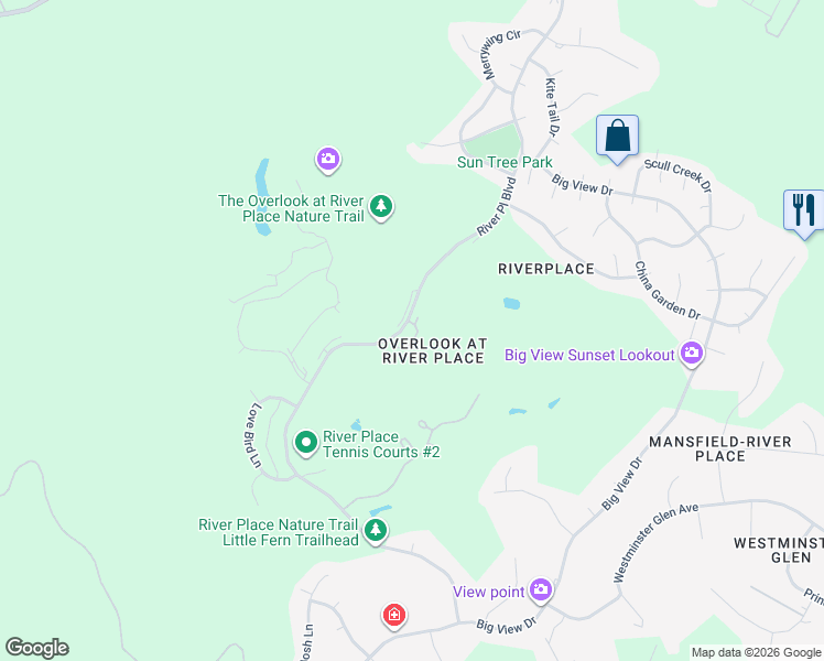 map of restaurants, bars, coffee shops, grocery stores, and more near 4540 Golf Vista Drive in Austin