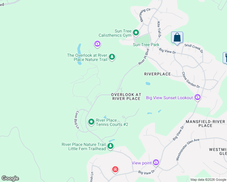 map of restaurants, bars, coffee shops, grocery stores, and more near 4700 River Place Boulevard in Austin