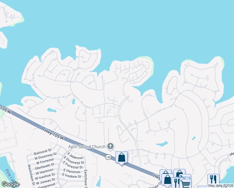 map of restaurants, bars, coffee shops, grocery stores, and more near 1426 April Villas in Montgomery