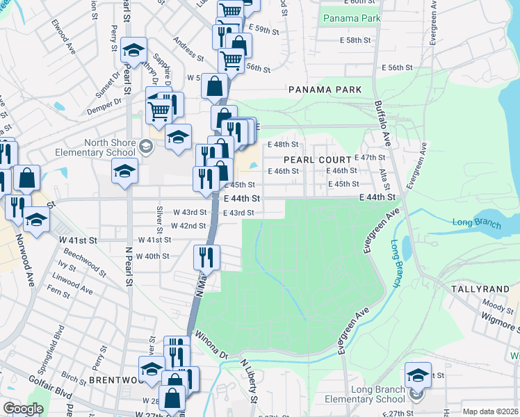 map of restaurants, bars, coffee shops, grocery stores, and more near 217 East 43rd Street in Jacksonville