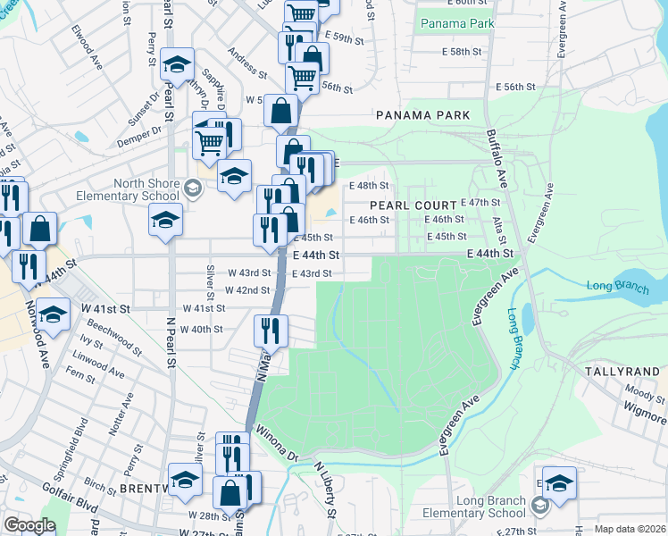 map of restaurants, bars, coffee shops, grocery stores, and more near 121 East 43rd Street in Jacksonville