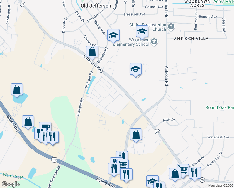 map of restaurants, bars, coffee shops, grocery stores, and more near 8319 Hattic Street in Baton Rouge