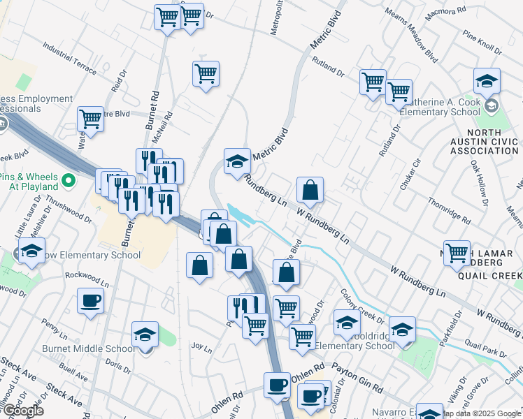 map of restaurants, bars, coffee shops, grocery stores, and more near 2002 West Loop in Austin